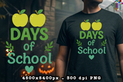 Days of School Green Apple Cute Sublimation Design Product Image 2