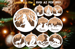 Christmas Ornaments Bundle SVG laser cut file for Glowforge Product Image 1