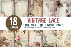 Vintage Lace Junk Journal Pages Product Image 1