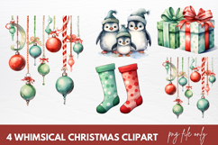 Whimsical Christmas Clipart Sublimation Png Product Image 1