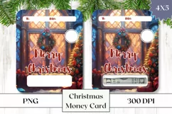 Christmas Wreath Money Card, Christmas Money Card Design Product Image 1