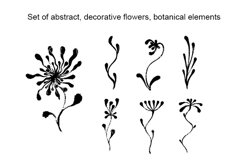 Set of abstract, decorative flowers, botanical elements. Product Image 1