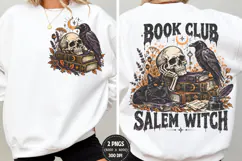 Book Club Salem Witch Front Back PNG, Gothic Reader Chest Ba Product Image 1