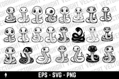 Vector drawing of a cute happy friendly coiled cartoon snake Product Image 1