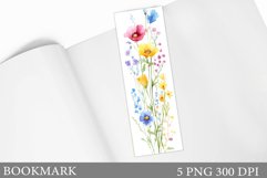Wildflowers Bookmark Design. Flowers Bookmark Sublimation Product Image 1