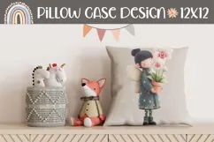 Fairy Pillow Sublimation, Cartoon Girl Pillowcase Design Product Image 1