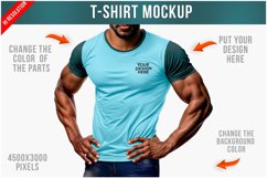 Man Wearing a Slim Fit T-Shirt Mockup Product Image 1
