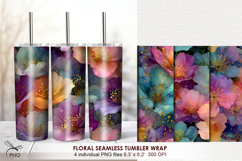 Floral seamless tumbler wrap - 4 Variations Product Image 1