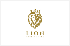 King Lion Head Logo Design Vector Illustration Product Image 2