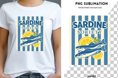 Sardine Society PNG Sublimation | Vintage Coastal Fish Product Image 1
