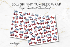 Patriotic Cherry 20oz Skinny Tumbler Wrap PNG Product Image 2