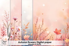 Autumn flowers digital paper Product Image 1