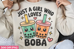 Just A Girl Who Loves Boba PNG, Boba Sublimation PNG Product Image 1