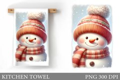 Snowman Kitchen Towel Design. Christmas Kitchen Towel Product Image 1