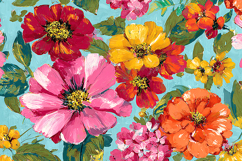 Vibrant Hand Painted Floral Pattern Background Art Product Image 1