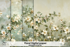 Floral digital paper, background clipart Product Image 1