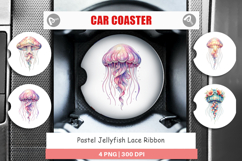Pastel Jellyfish Lace Car Coaster Product Image 1
