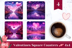 Valentines Square Coasters, City of Love Coaster Designs Product Image 1