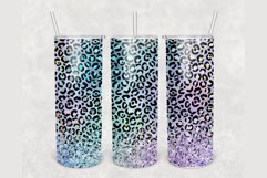 Holographic Leopard glitter 20 oz tumbler sublimation design Product Image 1