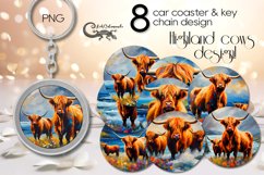 Highland Cows | Sublimation car coaster &amp; key chain designs Product Image 1