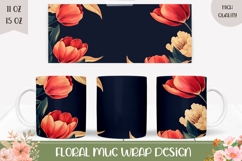 Spring Flowers Mug Wrap, Tulips Mug Design Product Image 1