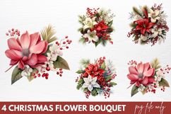 Christmas Flower Bouquet Clipart PNG Product Image 1