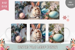 Floral Mug Wrap Design, Easter Animals Mug Sublimation Product Image 1