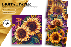 Sunflower Background Wallpaper Digital Paper Wall Art Product Image 1