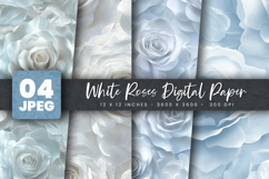 White Roses Digital Paper Product Image 1