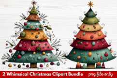2 Whimsical Christmas Clipart | Cute Festive Holiday PNG Product Image 1