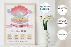 Newborn Baby Girl Birth Statements Cute Wall Art Printable Product Image 1