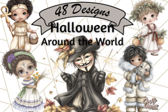 Halloween Around the World Clipart PNG, Fun Halloween Kids Product Image 1