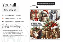 Christmas clipart PNG, Rustic Christmas Gift clipart Product Image 2