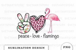 Peace Love Flamingo sublimation designs downloads Product Image 1