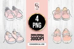 Cute Baby Shoes Sneakers Clipart Sublimation PNG Product Image 1