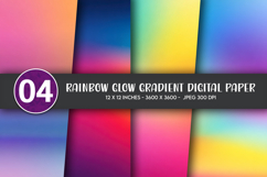 Rainbow Glow Gradient Digital Paper Product Image 1
