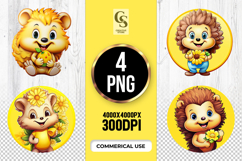 Yellow Hedgehog Flower Clipart Sublimation PNG Product Image 1