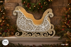 3D Santa Sleigh Laser Cut | Candy Dish | SVG Product Image 1