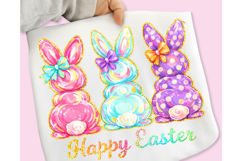 Happy Easter PNG, Coquette Easter Bunny, Faux yarn Bunny PNG Product Image 2