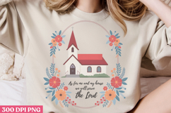 As for me and my house, PNG, Retro Church Sublimation Product Image 1