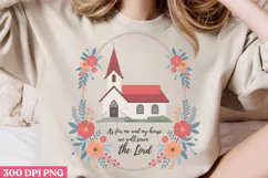 As for me and my house, PNG, Retro Church Sublimation Product Image 1