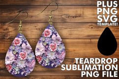 Elegant 3D Flower Teardrop Earrings Product Image 1