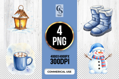 Winter Snowman Clipart Sublimation PNG Product Image 1