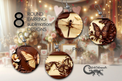 Chocolate is my love | 8 Round earring sublimation designs Product Image 1