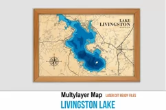 Livingston Lake PDF, AI, SVG - Wood Multilayer Laser Cut Des Product Image 1
