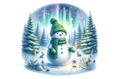 Snow Men Clipart- PNG File Product Image 2