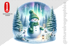 Snow Men Clipart- PNG File Product Image 1