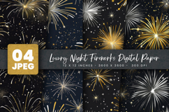 Luxury Night Fireworks Digital Paper Product Image 1
