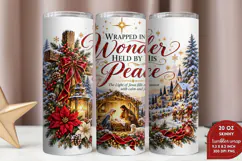 Christmas Peace 20oz Tumbler Wrap, Jesus Is Christmas Nativi Product Image 2
