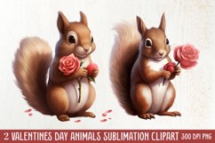 Valentines Day Animals Clipart, Valentines Couple Product Image 2